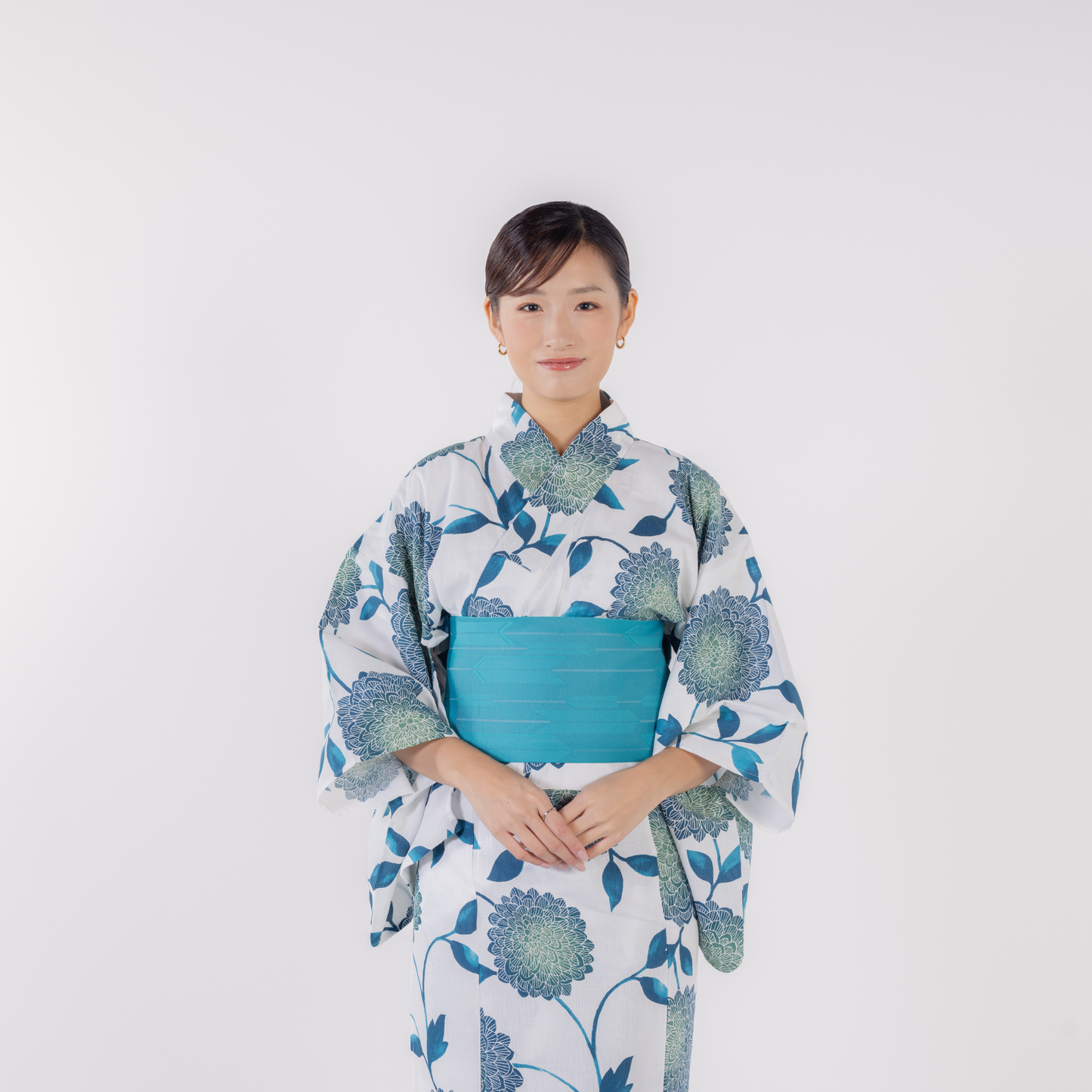 emi kimono Marine blue×Turquoise blue