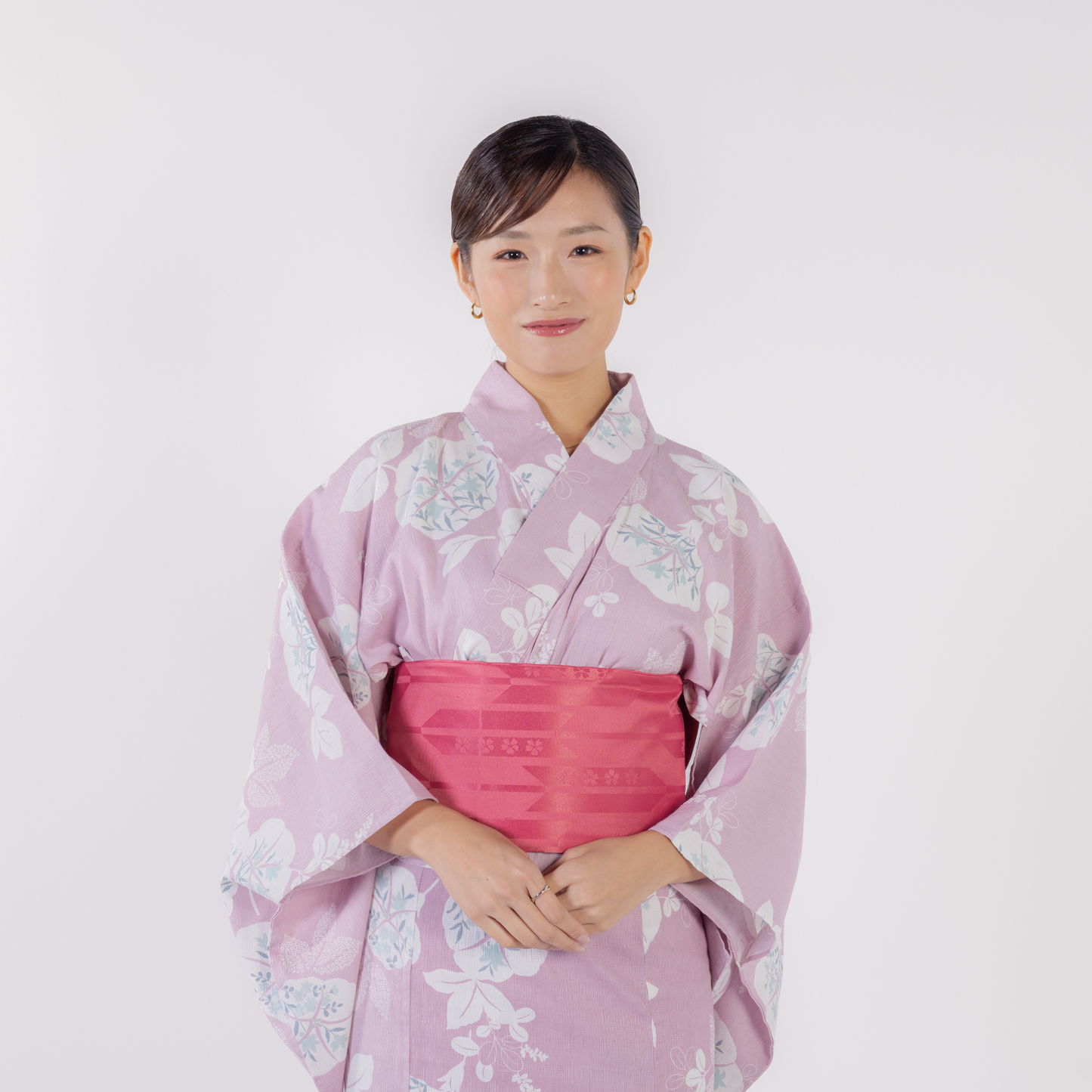 emi kimono Baby pink × Deep pink