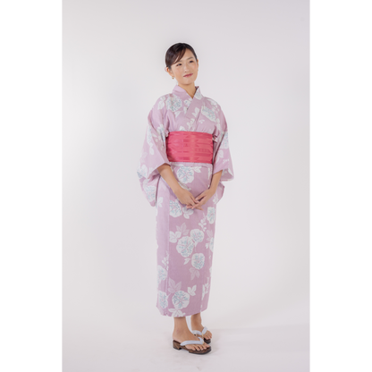 emi kimono Baby pink × Deep pink