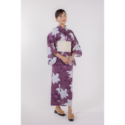 emi kimono Purple×Off white